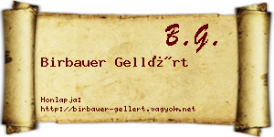 Birbauer Gellért névjegykártya